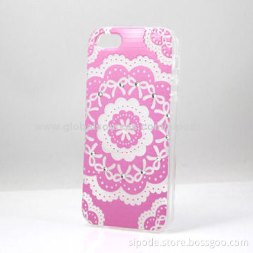 Colorful design TPU cover for iPhone 5/5s with rhinestones
